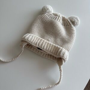 Zara Cream Knit Hat with Bear Ears